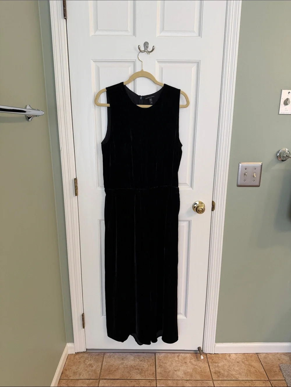 Eileen Fisher Black Velvet Sleeveless Jumpsuit